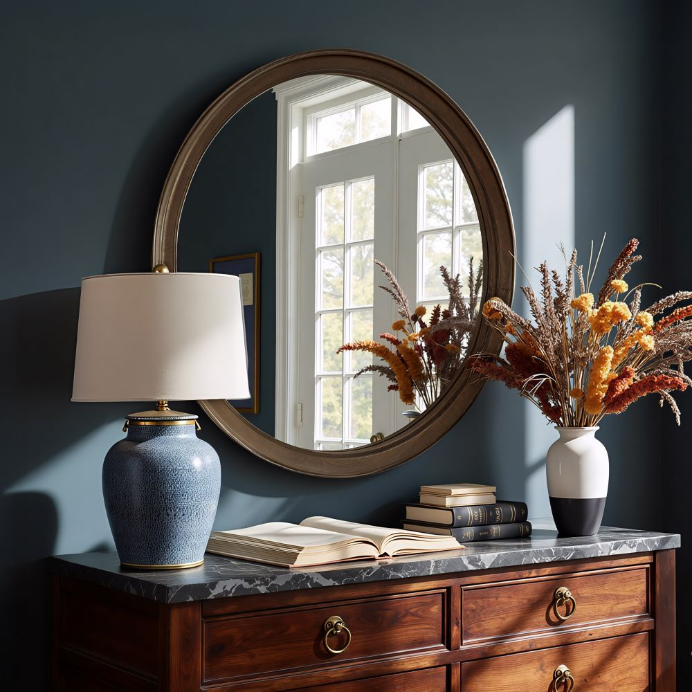 Inikas Wood Frame Wall Mirror -- view 2