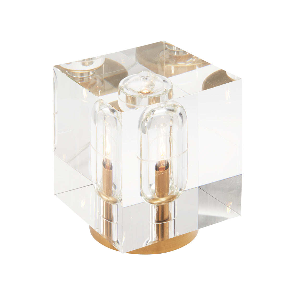 Cube Crystal Clear Table Lamp