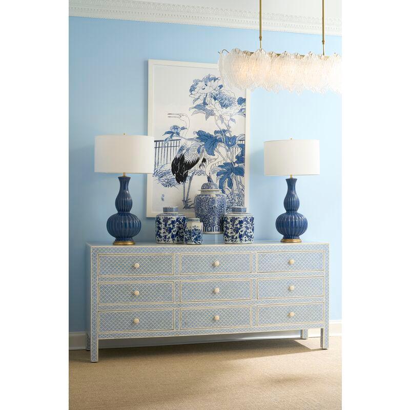 Augusta Blue Matte Finish Ceramic Table Lamp - LOOMLAN - Chelsea House - Table Lamps