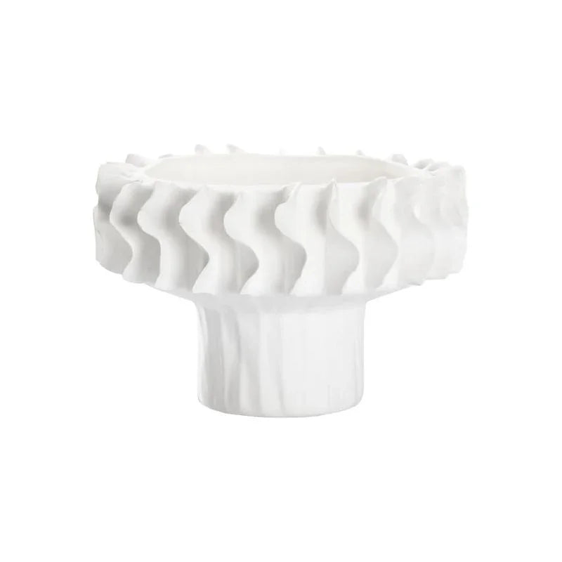 Barcelona Glossy White Ceramic Vase - LOOMLAN - Wildwood - Vases & Jars