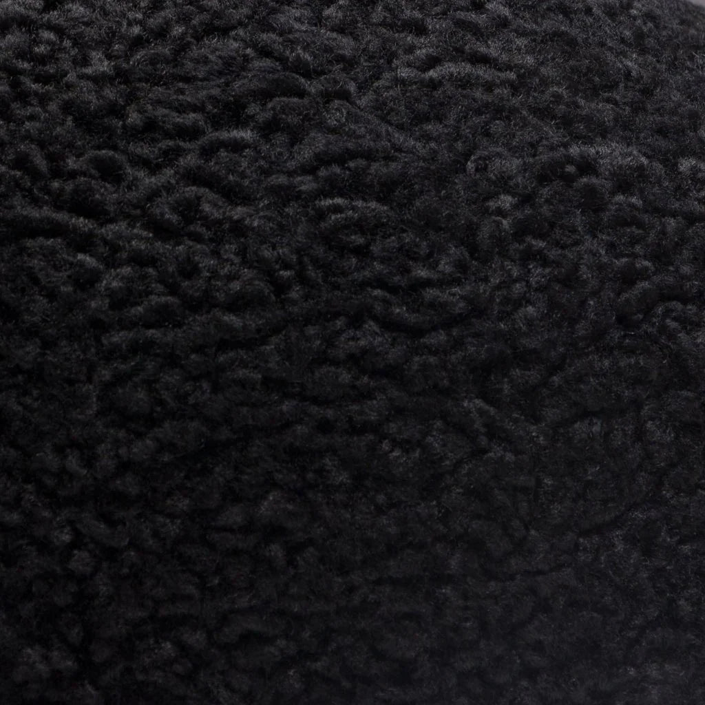Black Faux Sheepskin Round Accent Pillow (Set of 2) - LOOMLAN - Diamond Sofa - Throw Pillows