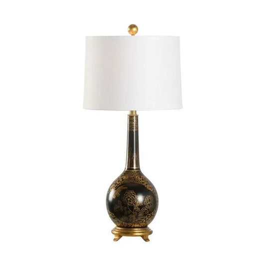 Bottle Black And Gold Handcrafted Table Lamp - LOOMLAN - Chelsea House - Table Lamps