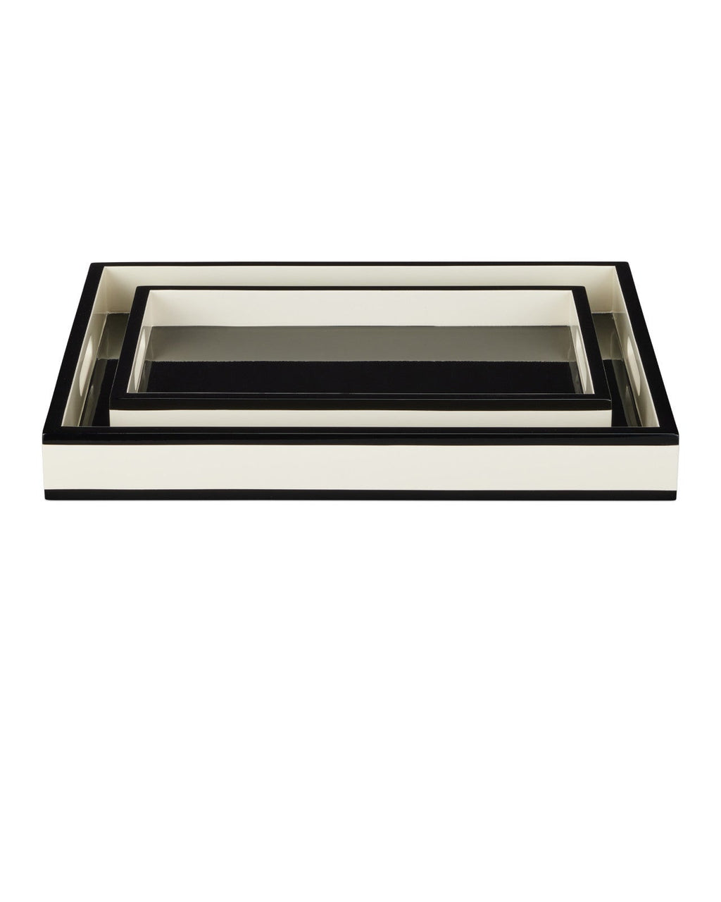 Lacquer Decorative Wood Tray (Set of 2)