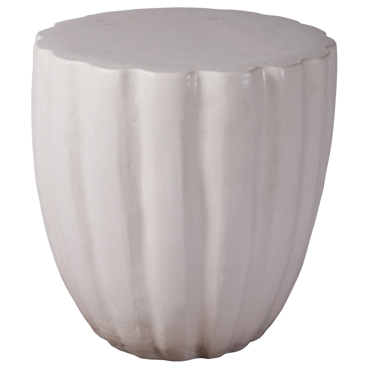 Seasonal Living Scallop Ceramic Patio Armless Stool