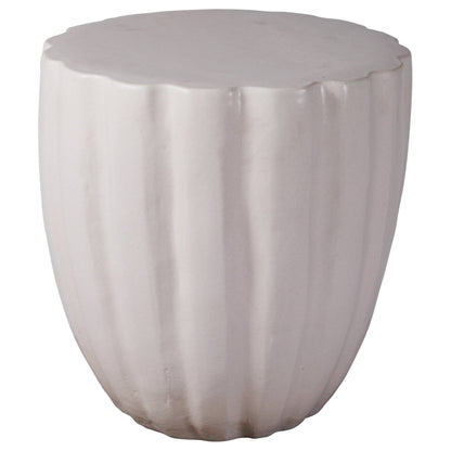 Seasonal Living Scallop Ceramic Patio Armless Stool