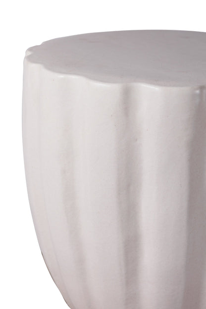 Seasonal Living Scallop Ceramic Patio Armless Stool