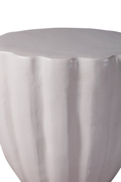 Seasonal Living Scallop Ceramic Patio Armless Stool