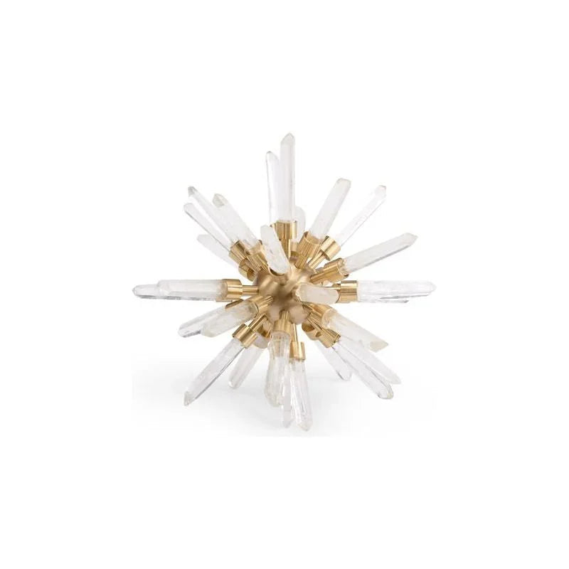 Crystal Accent Antique Brass Made Sculpture - LOOMLAN - Chelsea House - Statues & Sculptures