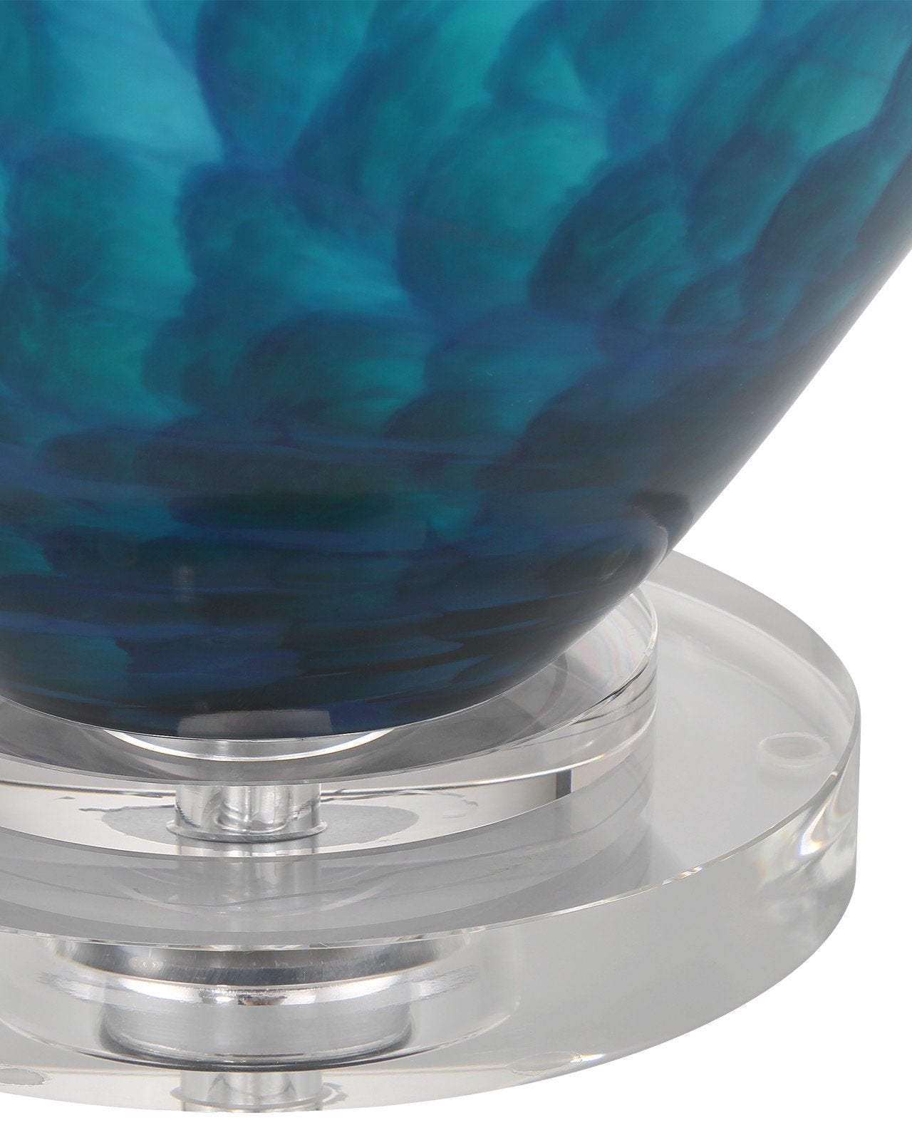 Sapphire Blue Glass Table Lamp