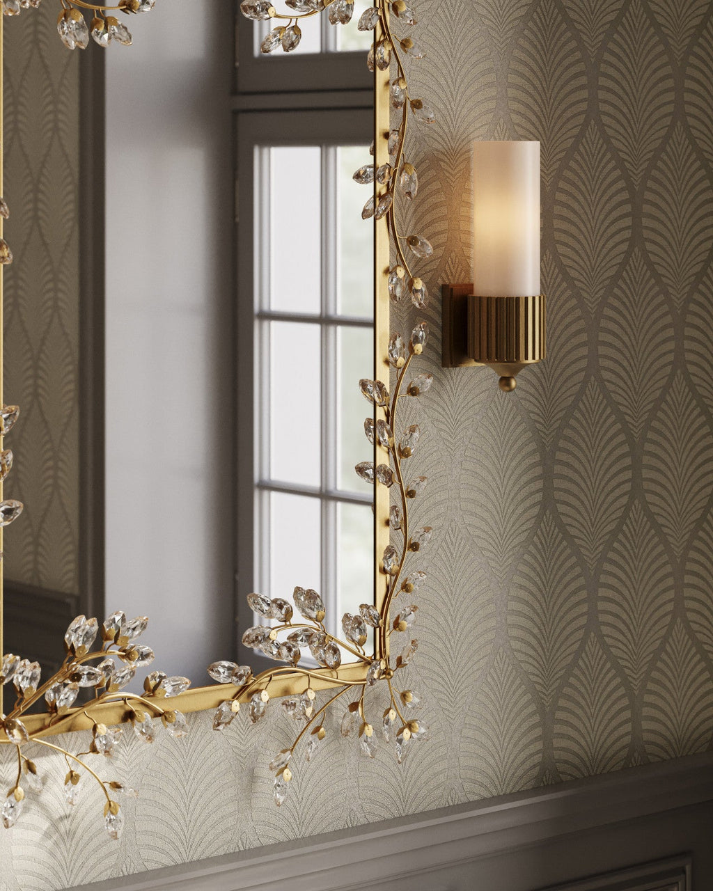 Forget-Me-Not Metal Frame Wall Mirror