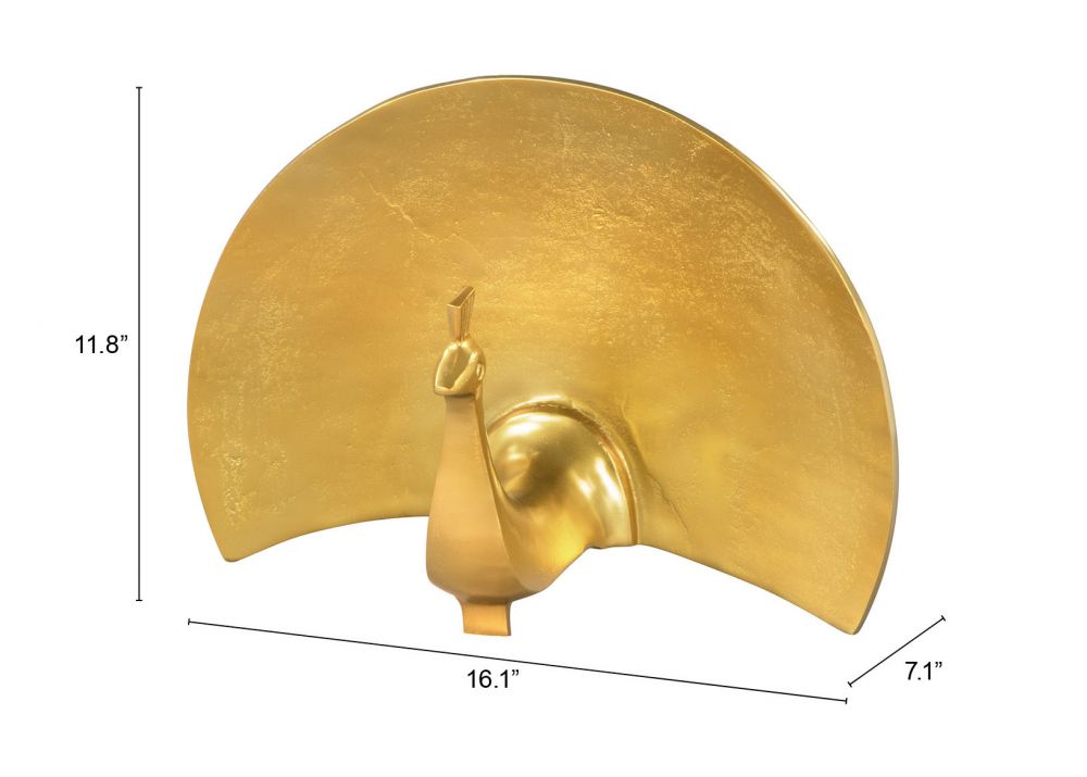 Fan Table Art Golden Aluminum Sculpture -- view 7