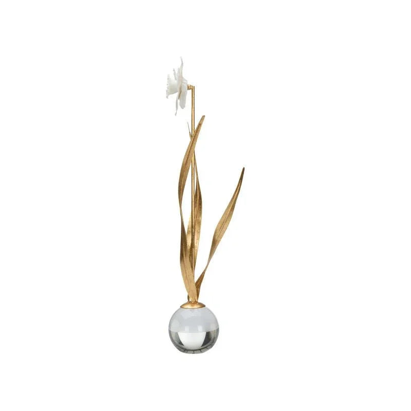 Daffodil Crystal Based Flower Sculpture - LOOMLAN - Chelsea House - Statues & Sculptures