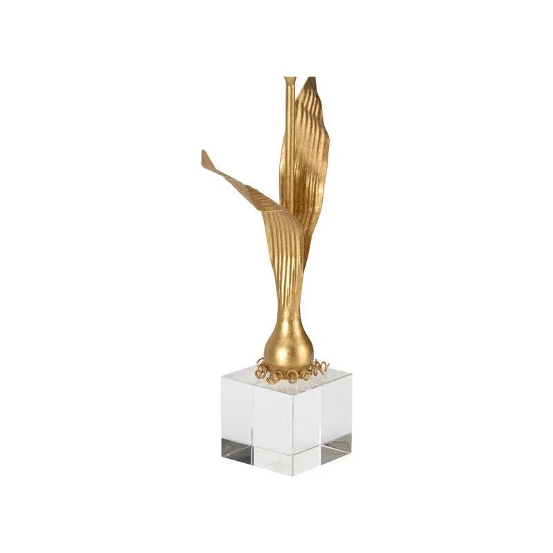 Darwin Tulip On Stand Gold Sculpture - LOOMLAN - Chelsea House - Statues & Sculptures