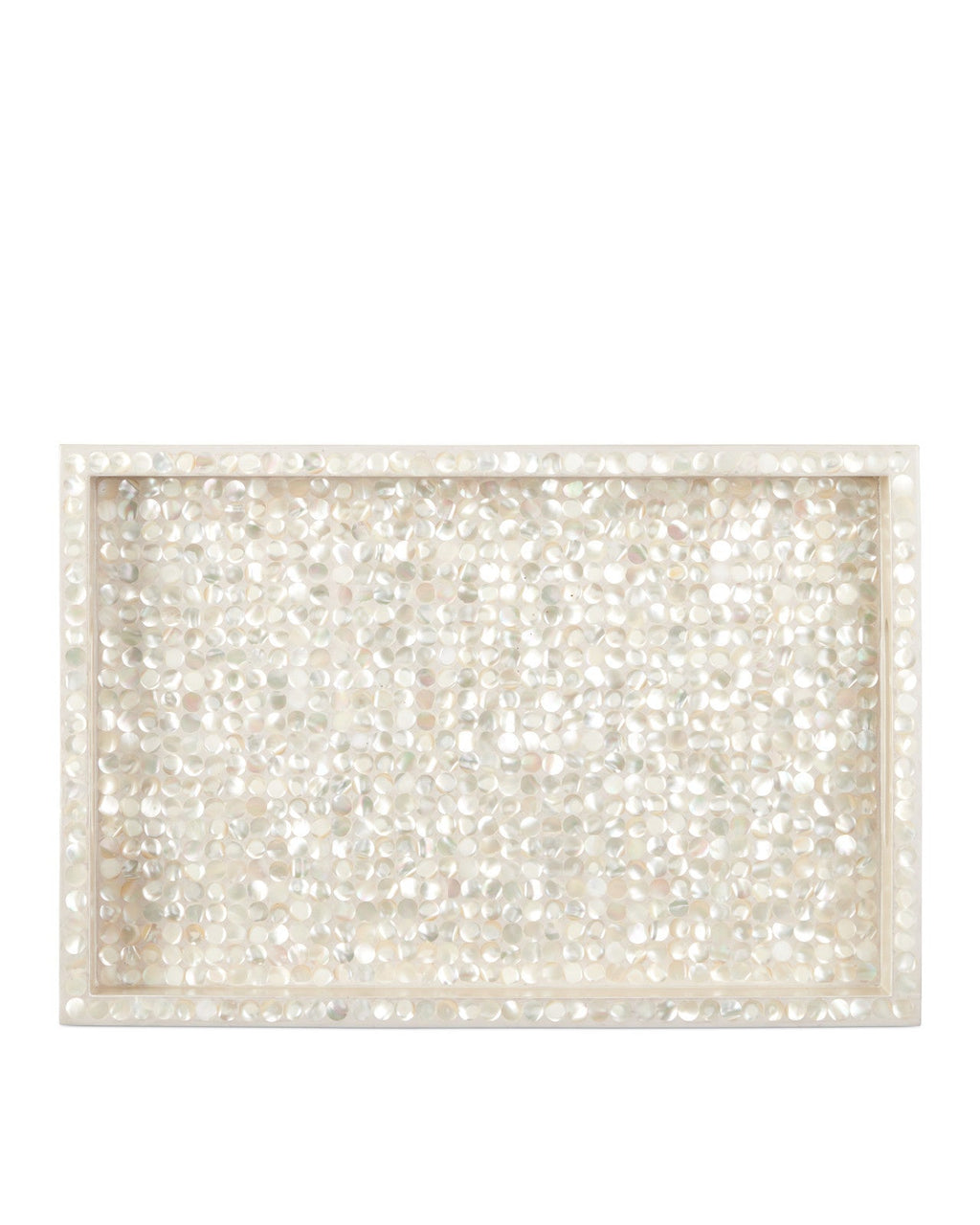 Gerri Dot White Mother of Pearl Tray (Set of 2)