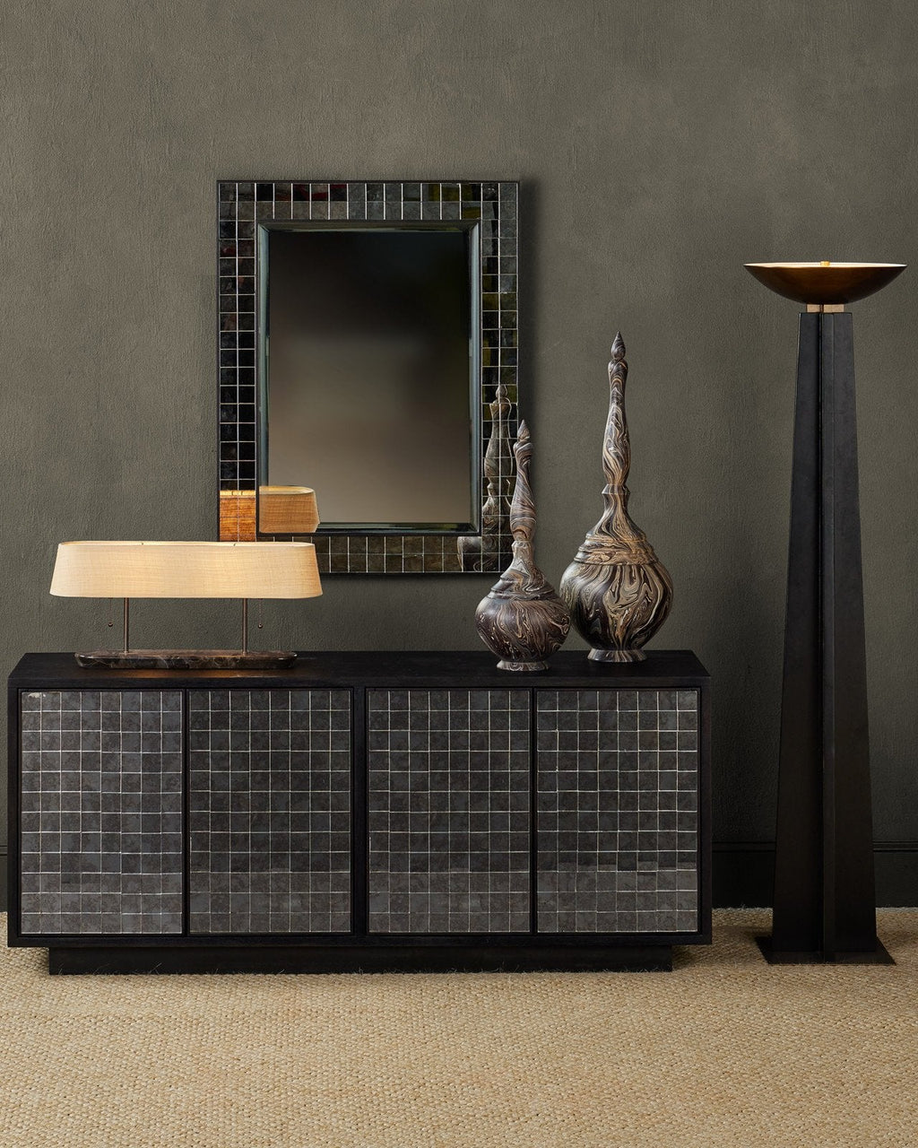 Museum Black Marble Base Desk Lamp