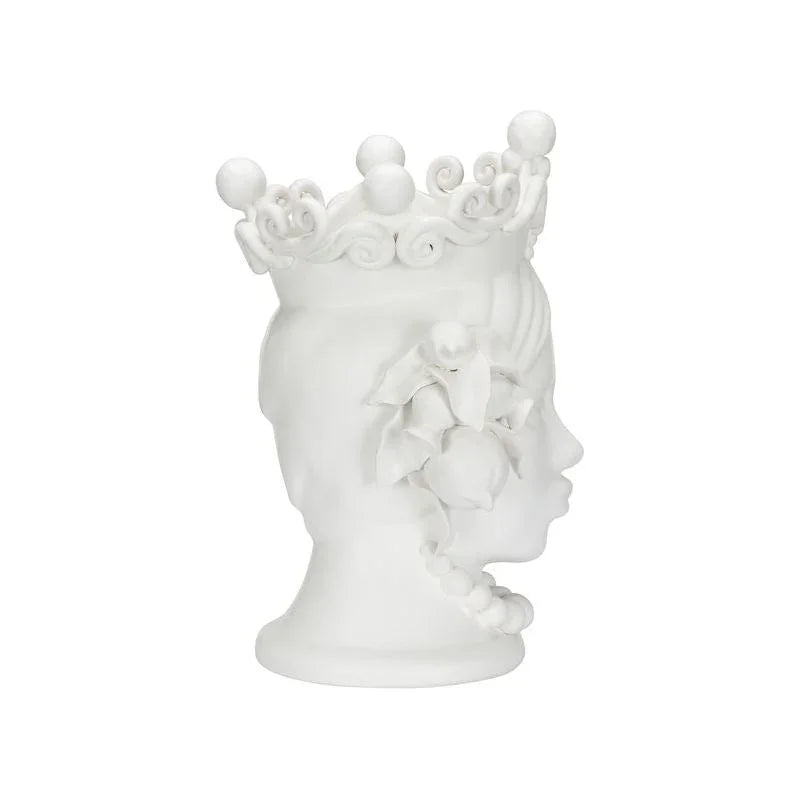 Elisabetta Female Head Design Ceramic Vase - LOOMLAN - Chelsea House - Vases & Jars