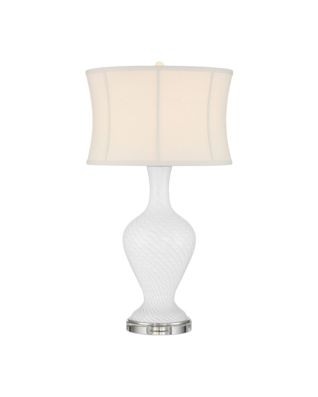 Zeta White Glass Table Lamp