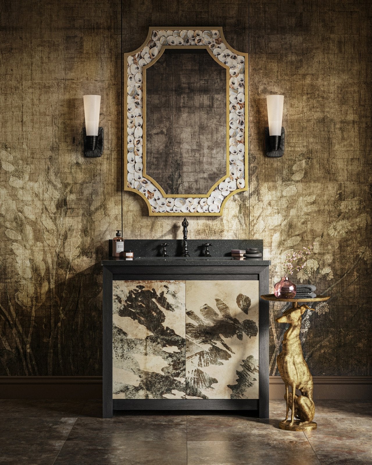 Bonaz Bath Cast Brass Wall Sconce