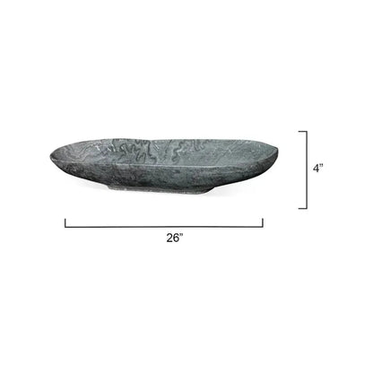 Long Oval Handmade Marble Bowl -- view 7