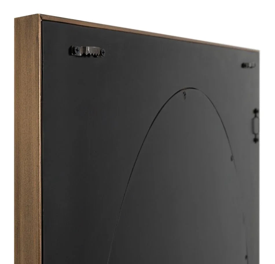 Francis Shagreen Leather Warpped Wall Mirror - LOOMLAN - Sarreid - Wall Mirrors