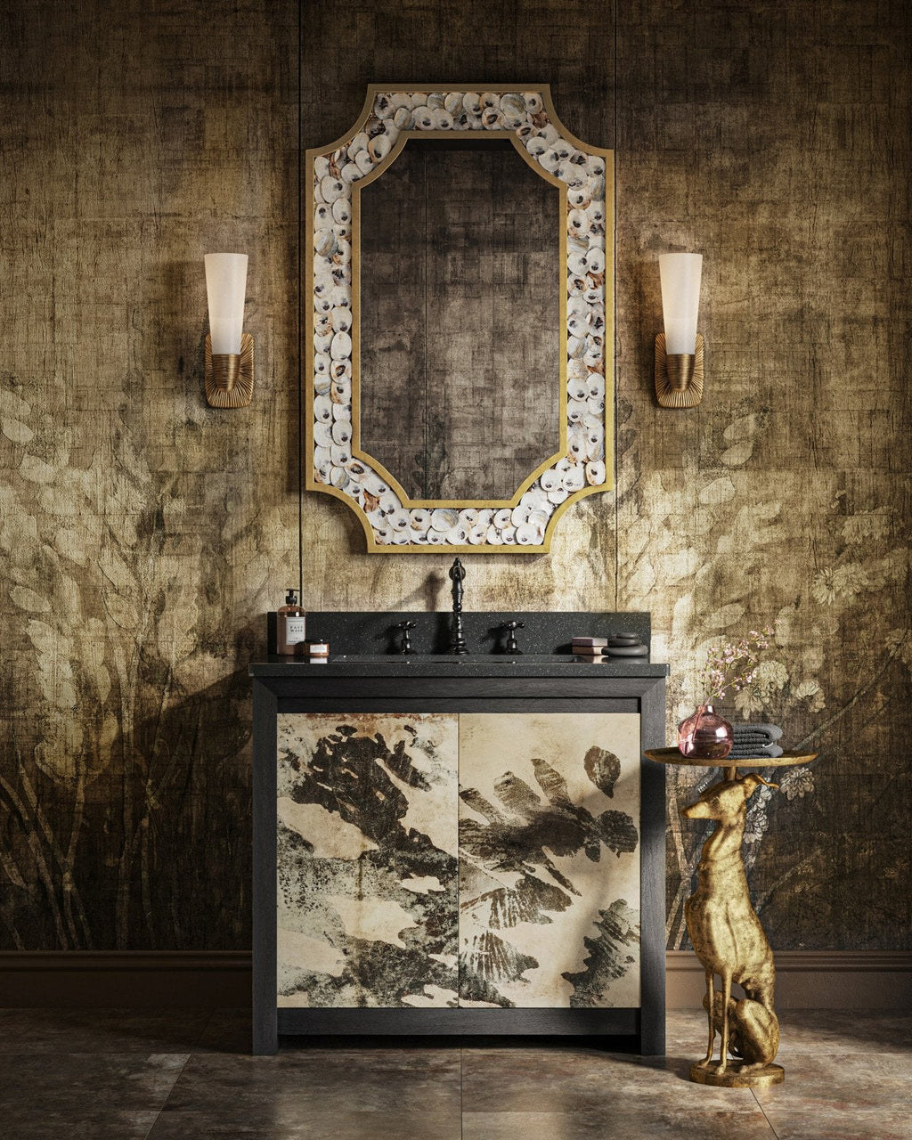 Bonaz Bath Cast Brass Wall Sconce