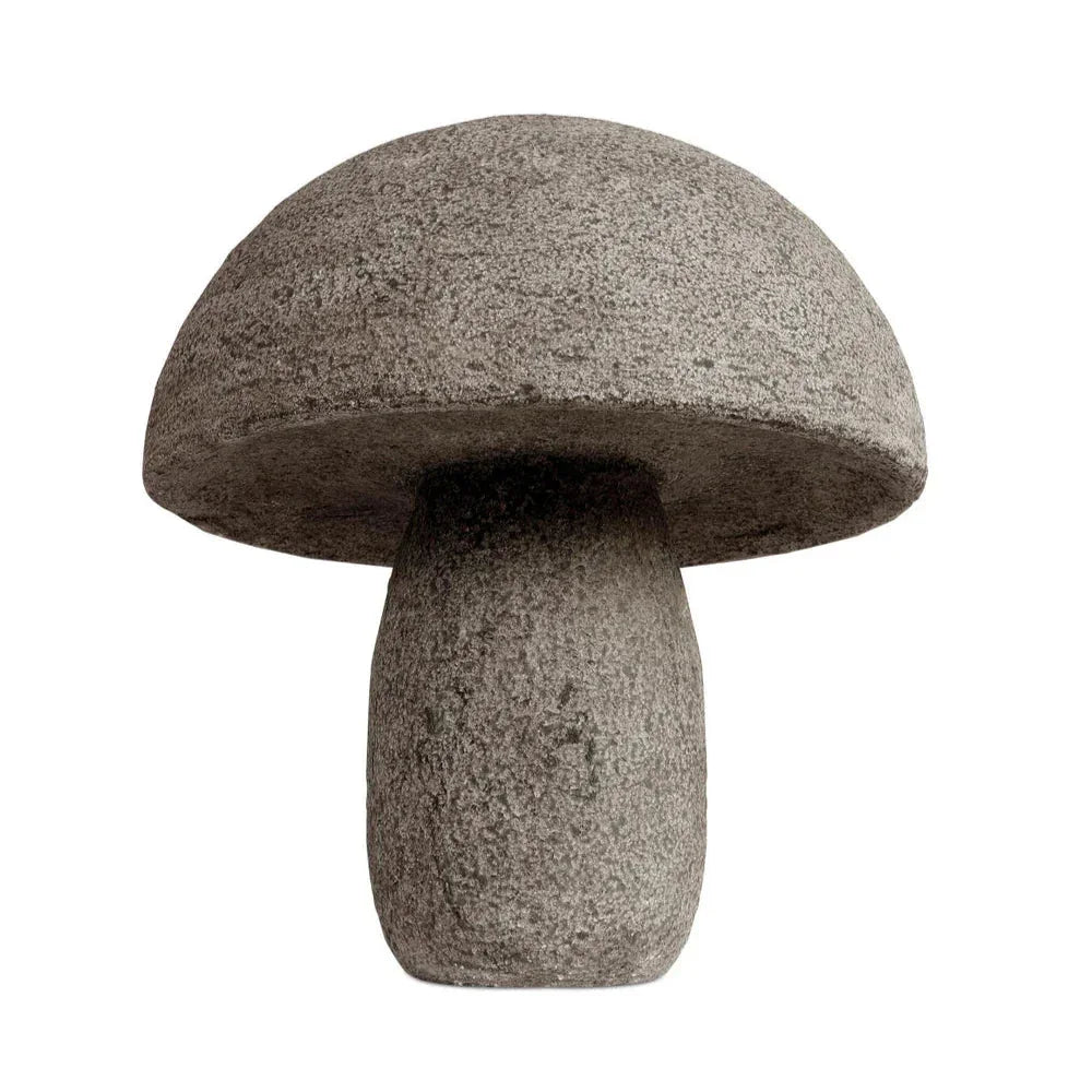 Granite Stone Textured Outdoor Mushroom Sculpture - LOOMLAN - Currey & Co - Statues & Sculptures