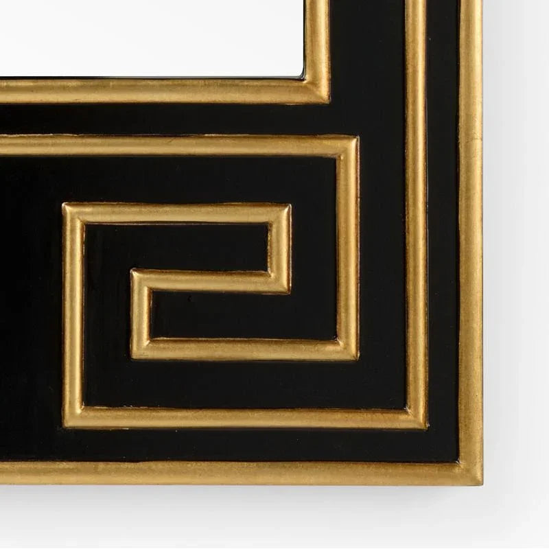 Greek Hall Wood Framed Wall Mirror - Black - LOOMLAN - Chelsea House - Wall Mirrors