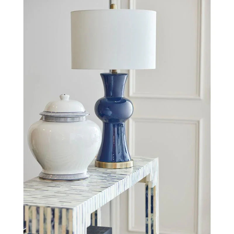 Greek Key Covered Porcelain Urn - LOOMLAN - Chelsea House - Vases & Jars