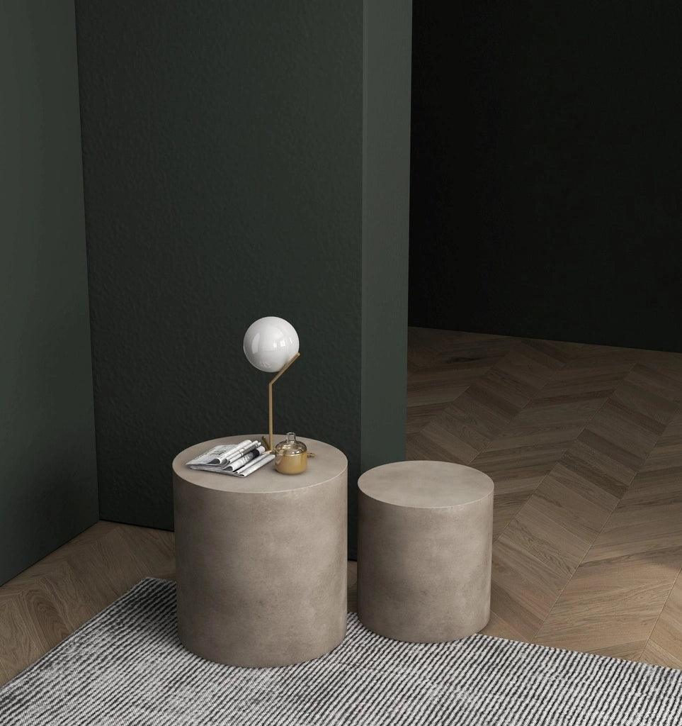 Urbia Una Concrete Round Garden Stools (Set of 2)
