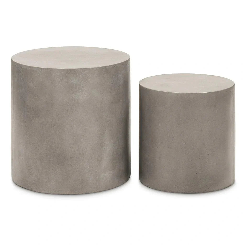 Urbia Una Concrete Round Garden Stools (Set of 2)