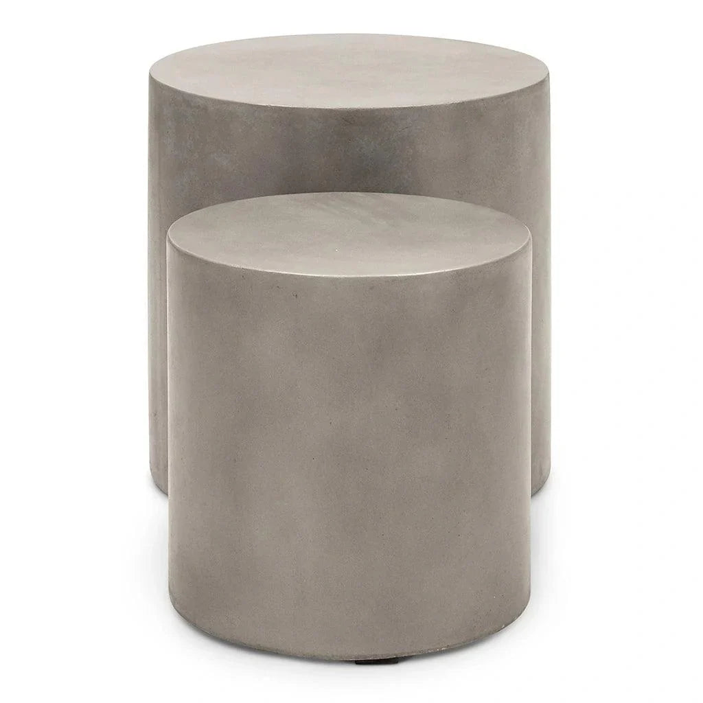 Urbia Una Concrete Round Garden Stools (Set of 2)