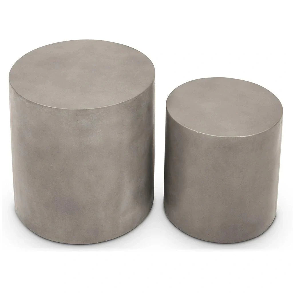 Urbia Una Concrete Round Garden Stools (Set of 2)