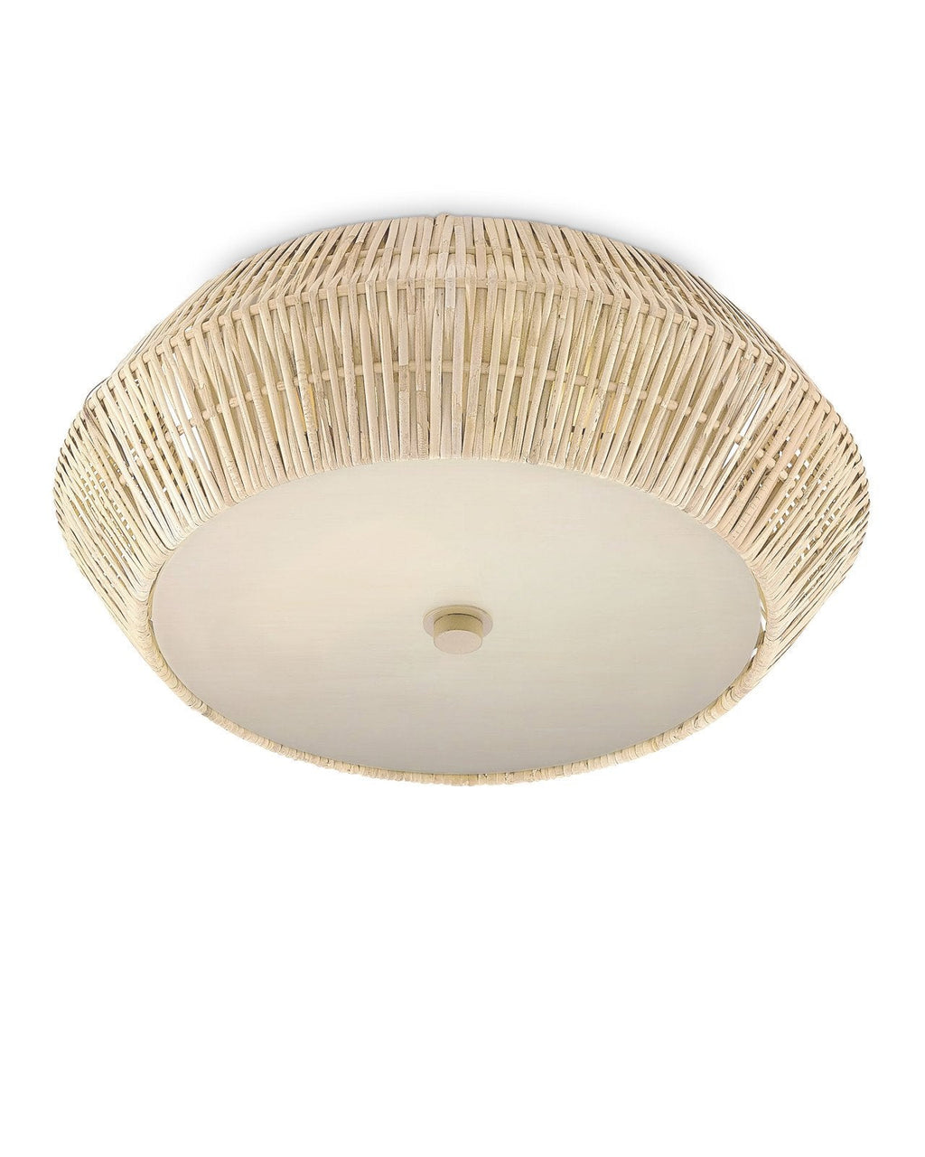 Antibes Natural Rattan Flush Mount-Flush Mounts-Currey & Co-LOOMLAN