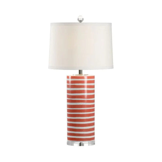 Orange Banded Hand - Painted Ceramic Table Lamp - LOOMLAN - Chelsea House - Table Lamps