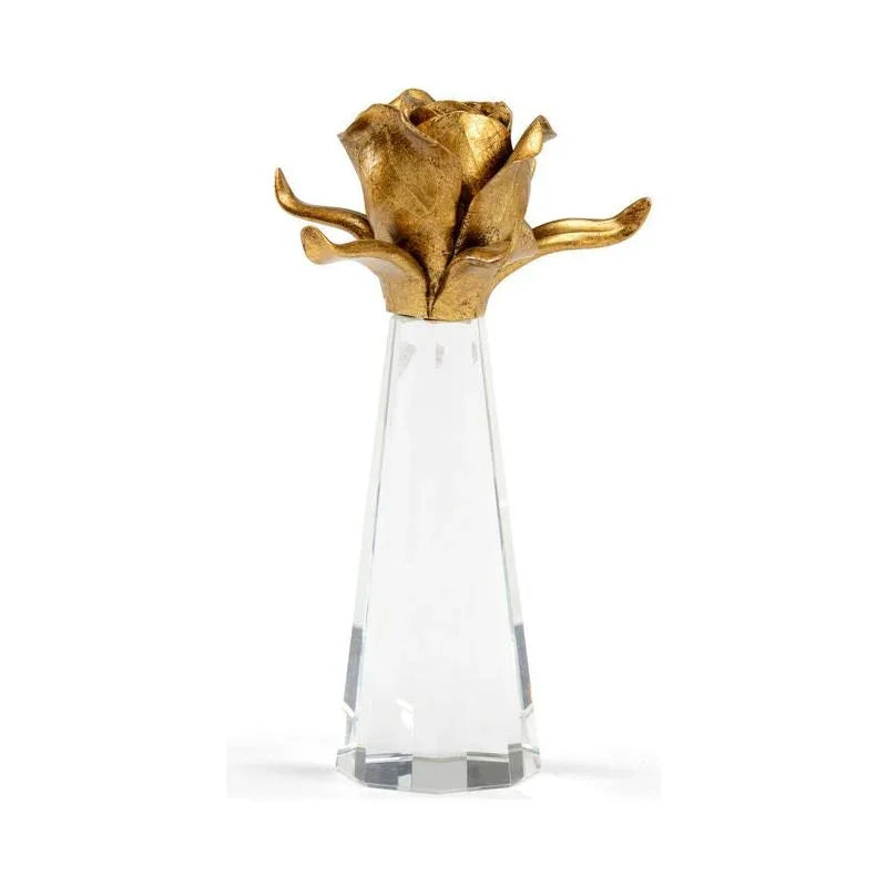 Porcelain Rose On Stand Sculpture - LOOMLAN - Chelsea House - Statues & Sculptures