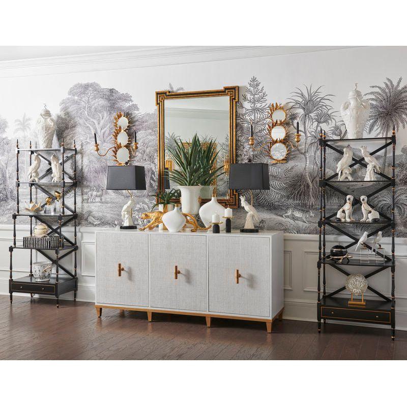 Richards Wood Framed Wall Mirror - Black/Gold - LOOMLAN - Chelsea House - Wall Mirrors