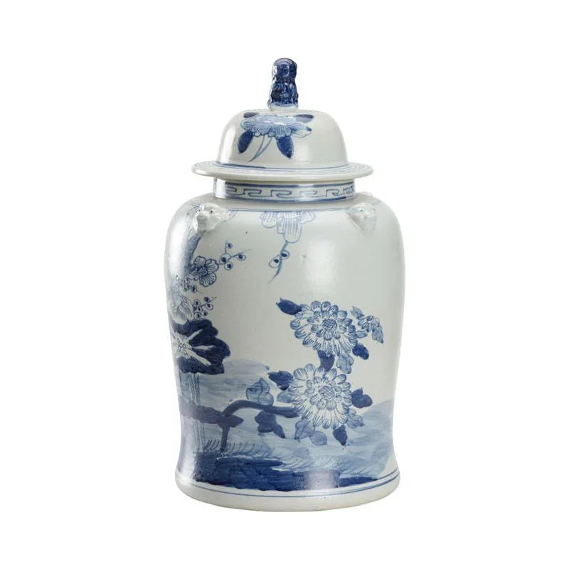Song Garden Ginger Ceramic Blue Jar - LOOMLAN - Chelsea House - Vases & Jars