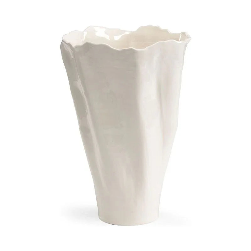 Willow White Glazed Italian Ceramic Vase - LOOMLAN - Chelsea House - Vases & Jars